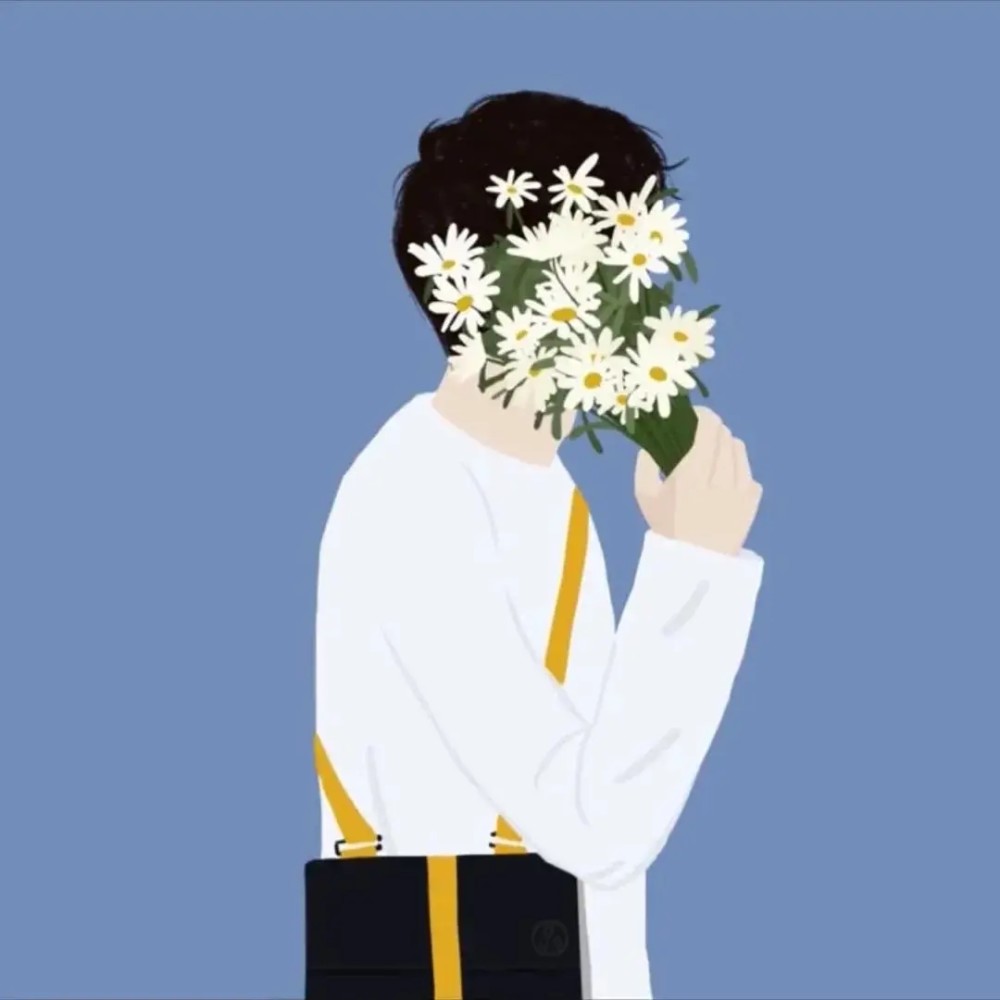 好看的手捧花手绘情头