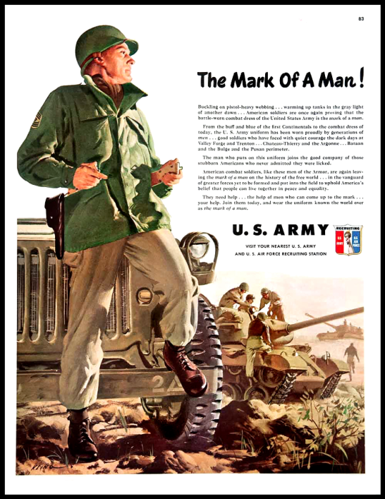 越南战争时期的美军征兵海报——"男人的工作.
