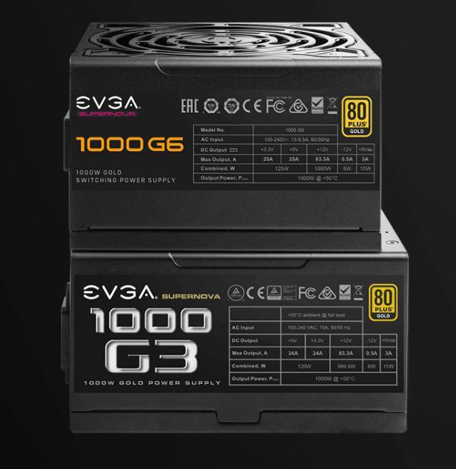 evga 发布 supernova g6 系列电源:全桥 llc 金牌认证,最大 1000w