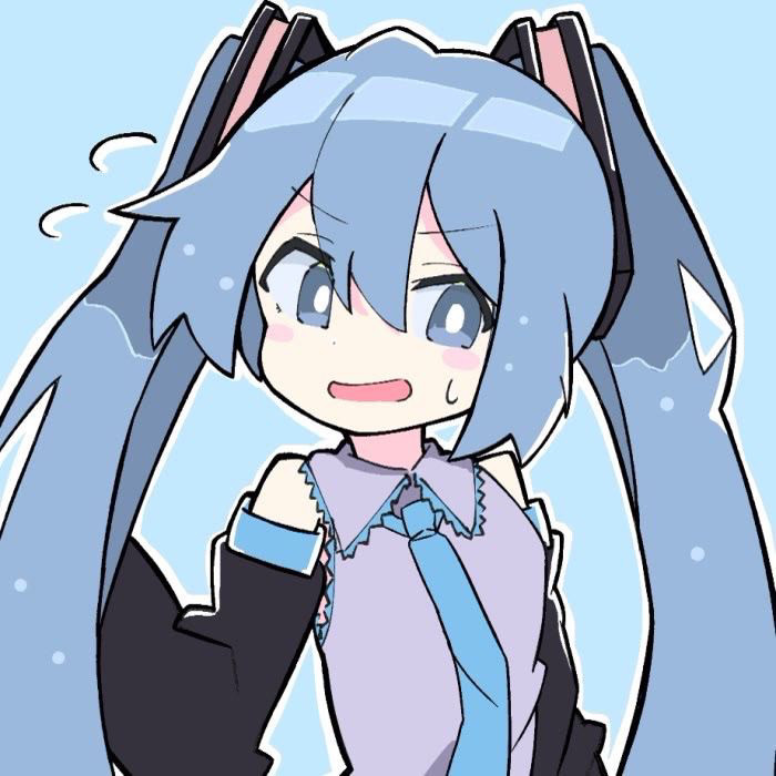 (头像)蓝色系初音未来动漫女头像