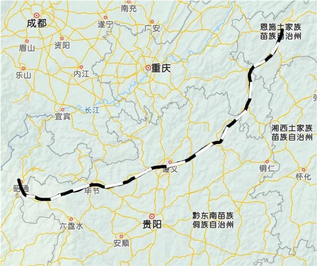 昭黔恩铁路,横贯贵州北部地区,至今仍然不具备建设条件