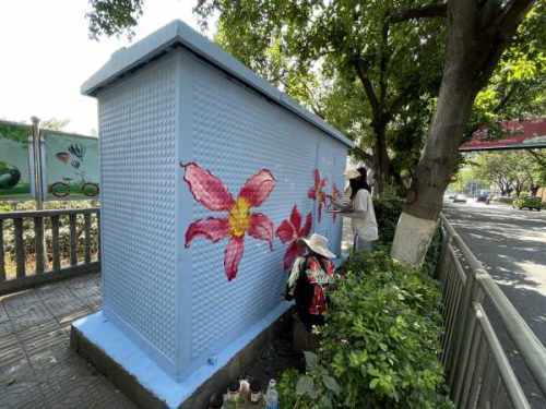电箱变身风景墙3d彩绘扮靓乡村路西区启动城市美绘工程