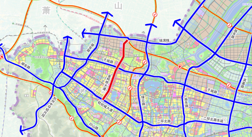 绍兴市区快速路网规划图