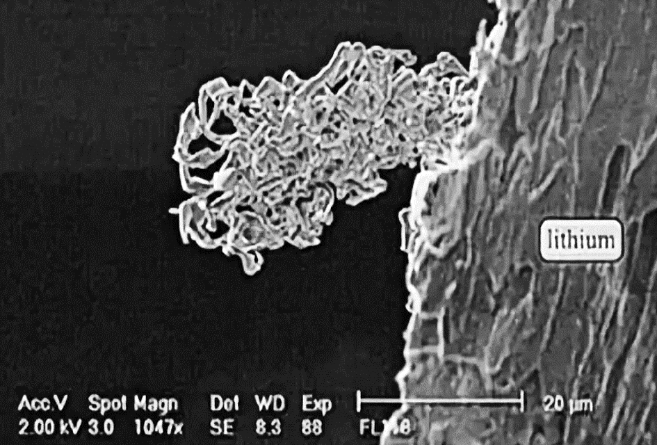 锂li电池的衰减:锂枝晶