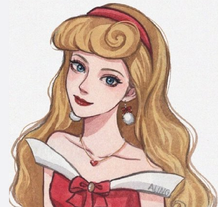 当迪士尼公主们过圣诞节,乐佩的头发引人注目,艾莎充满女王范