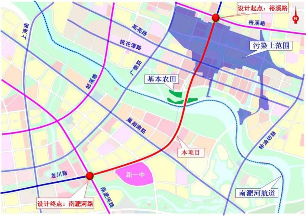 龙岗路拟跨越南淝河"牵手"龙川路 保障合肥一中东校区