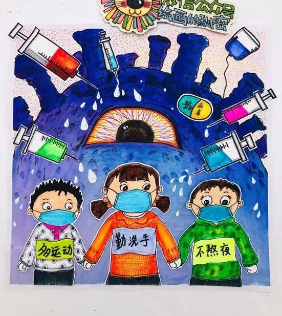 儿童画创意|与病毒博弈,抗击疫情我们在一起!