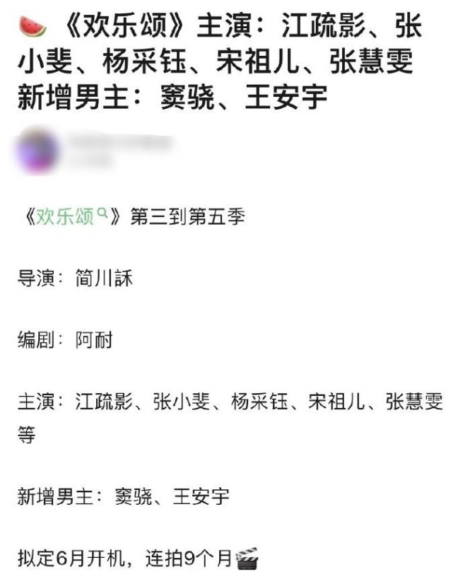 《欢乐颂》续集演员阵容曝光,江疏影张小斐领衔五美,男演员也被换血