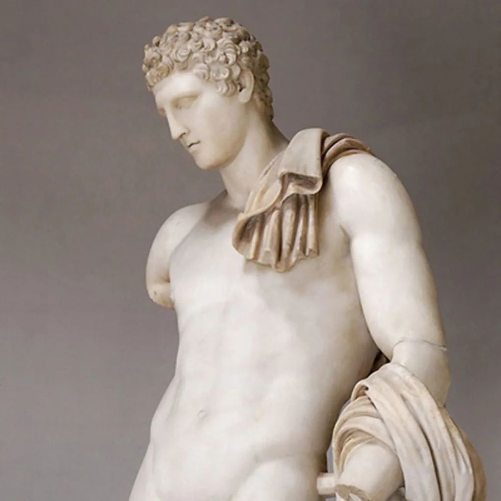 奥林匹亚的赫尔墨斯普拉克西特利斯古典时期希腊雕塑作品