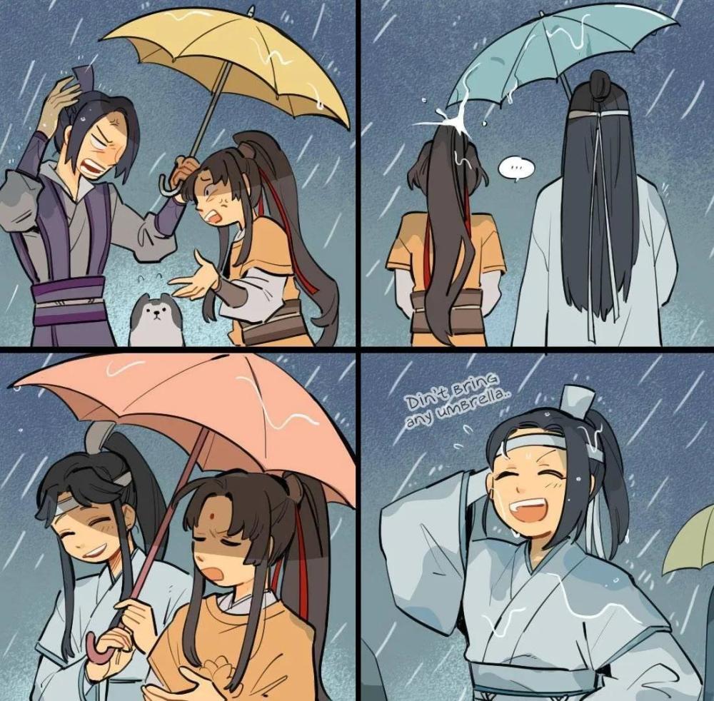 超可爱漫画:金凌和不同的人在下雨天的时候反应!