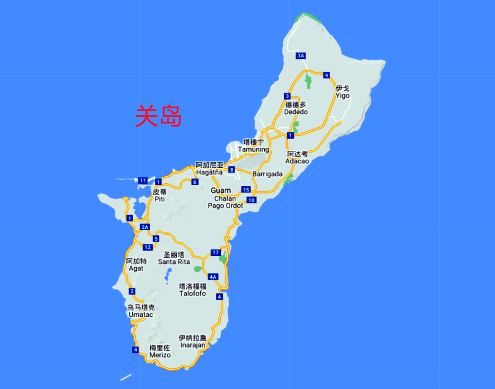 关岛地图