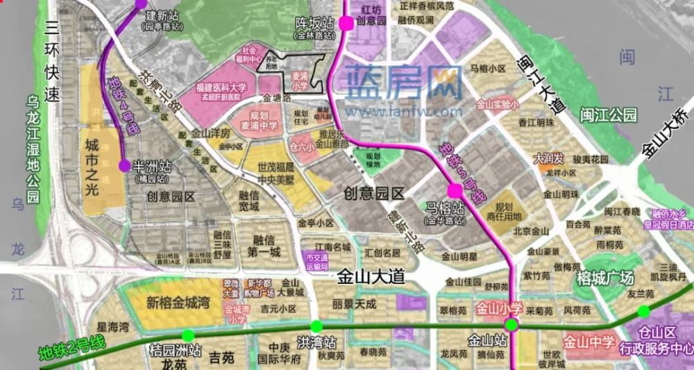 仓山区5幅地块规划公布!涉及中小学,体育用地等