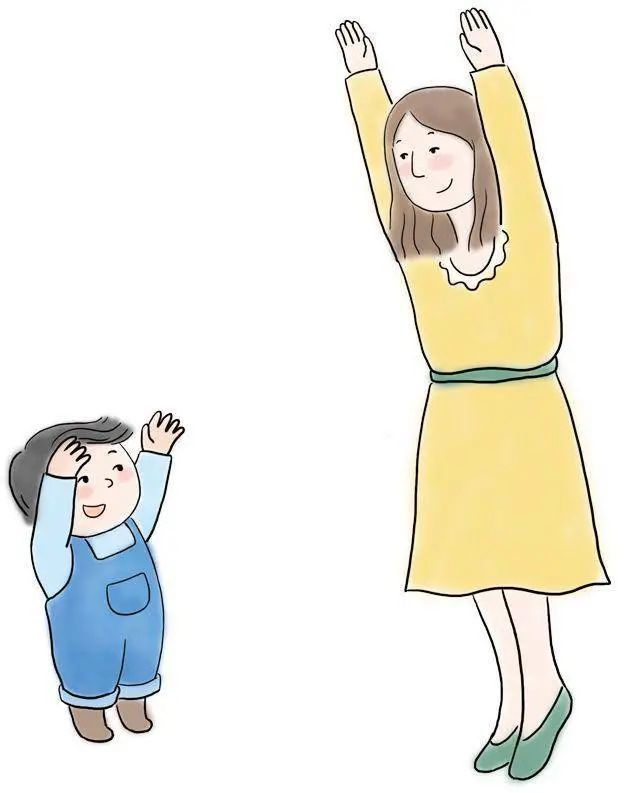 家长也可以加入新的内容,比如拍肩,跺脚等动作. 02 相反动作