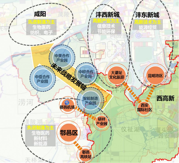 图片来源:悦西安多中心:依托西咸新区建设大西安新中心,依托中心