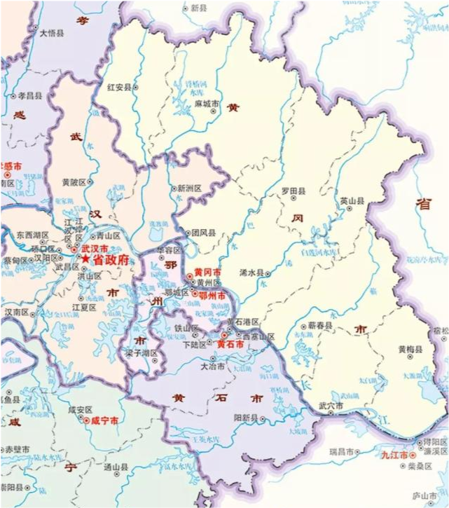 黄冈,鄂州,黄石3个城市可以合并组建一个大都市,辖区并不大