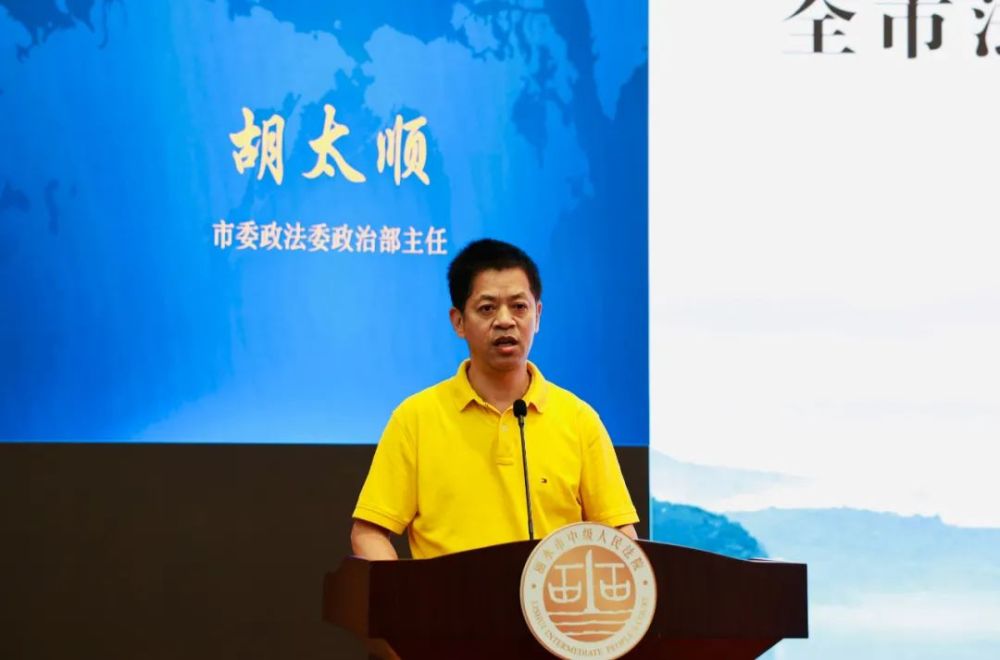 丽水市委政法委政治部主任胡太顺致辞