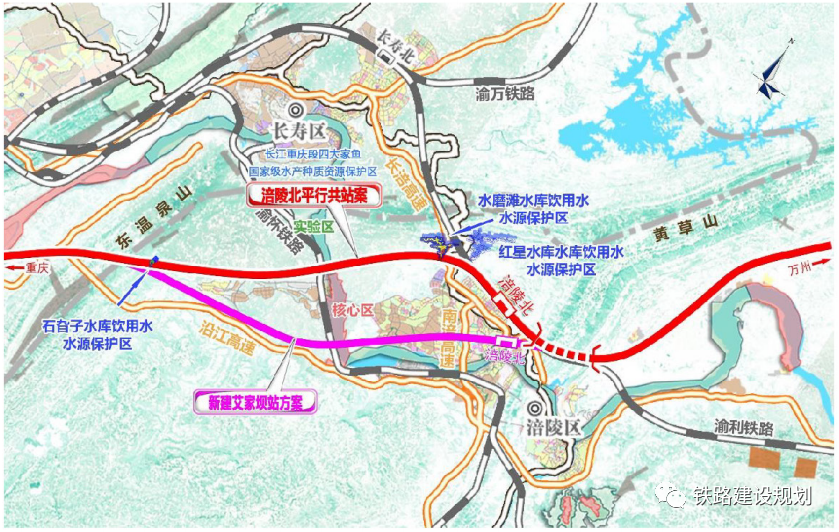 涪陵铁路地区总平面布置图▼3,丰都北站丰都北站为中间站,车站位于