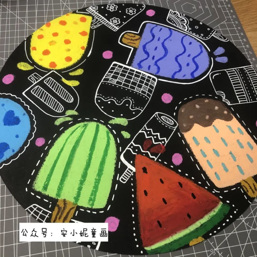 儿童画创意清凉一夏用冰棒来迎接夏天