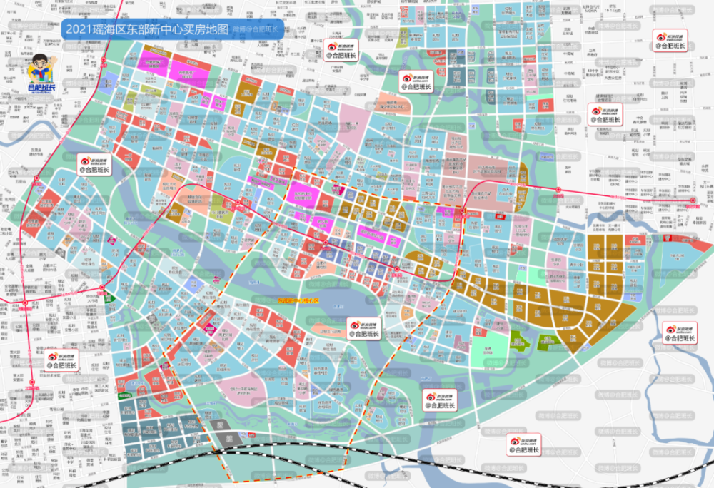 1,2021年6月合肥在售,待售楼盘分布图,6月3日土拍17块住宅用地位置都