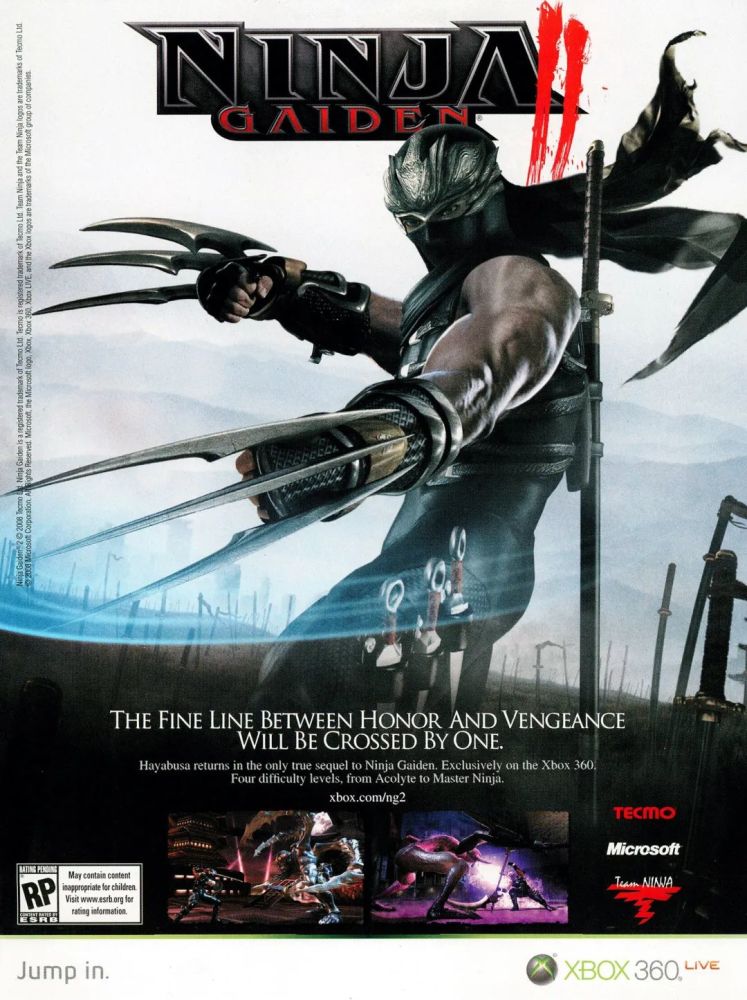 《忍者龙剑传 ii》杂志广告 历史上今天发行的其它游戏