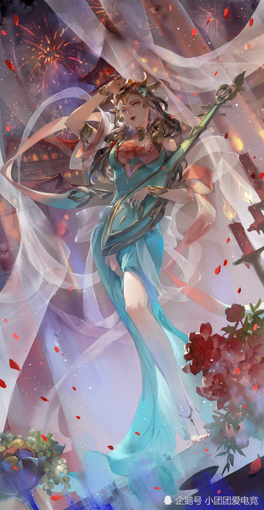 王者荣耀:大神玩家绘制的英雄壁纸,杨玉环真是太美了!