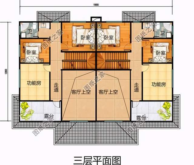 农村双拼楼房设计图,兄弟合建省钱又好看,日子自然越过越红火