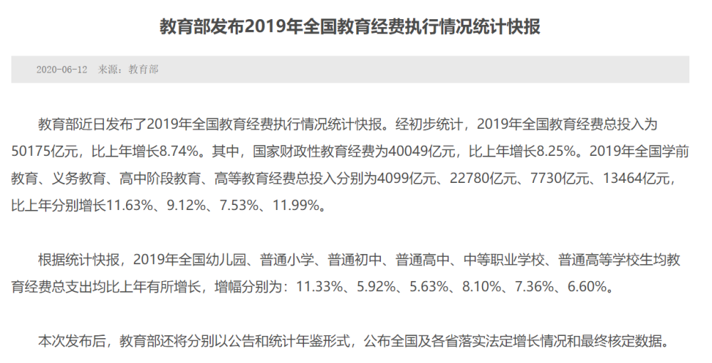 方建锋提醒,还有一个不容忽略的趋势 随着国家教育经费投入的不断