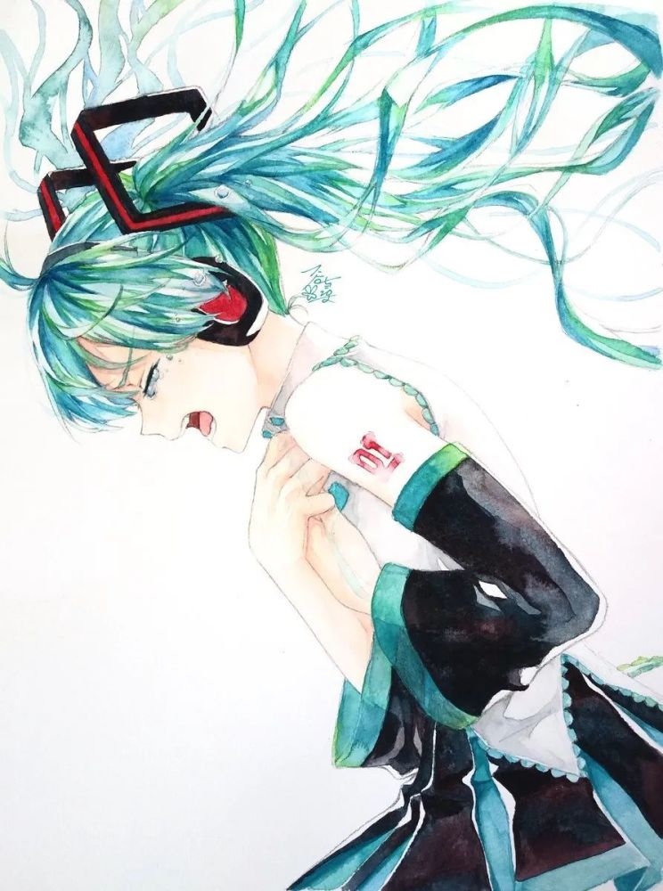 马克笔插画初音未来miku系列新手入门动漫人物女生素材