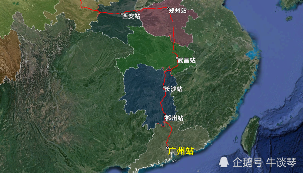 z264次列车运行线路图:广州开往西藏拉萨,全程4980公里