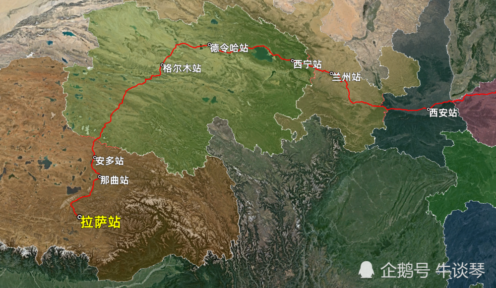 z264次列车运行线路图:广州开往西藏拉萨,全程4980公里