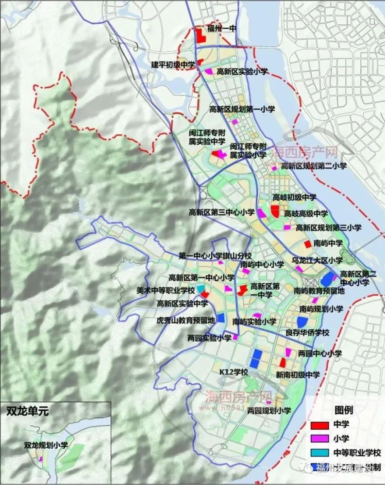 福州高新区将成教育大区,规划85所学校,位置图如