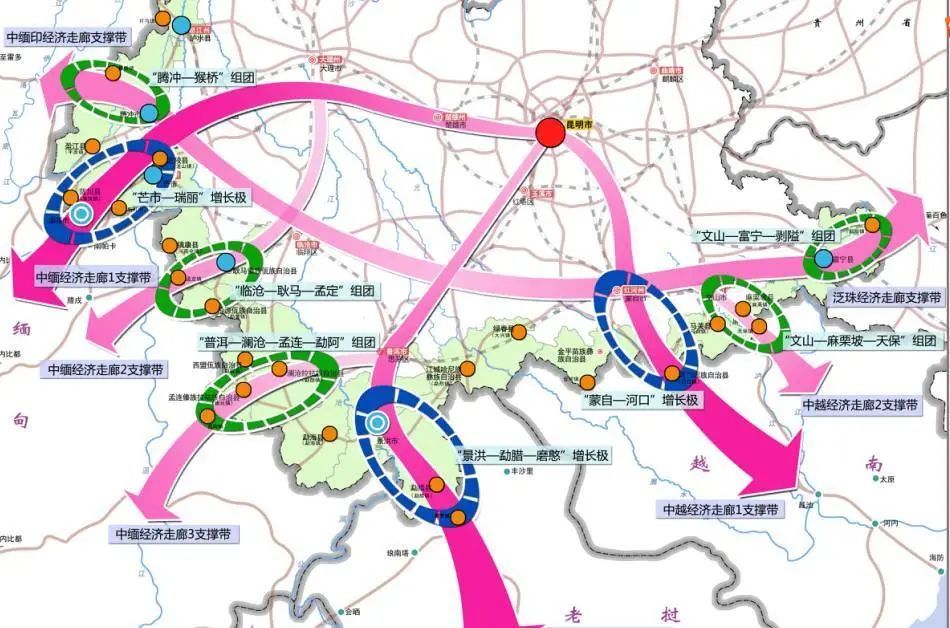 云南省对外口岸数量众多,正极力发展沿边区域经济带