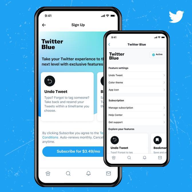 twitter发布首款订阅服务twitterblue可撤回推文