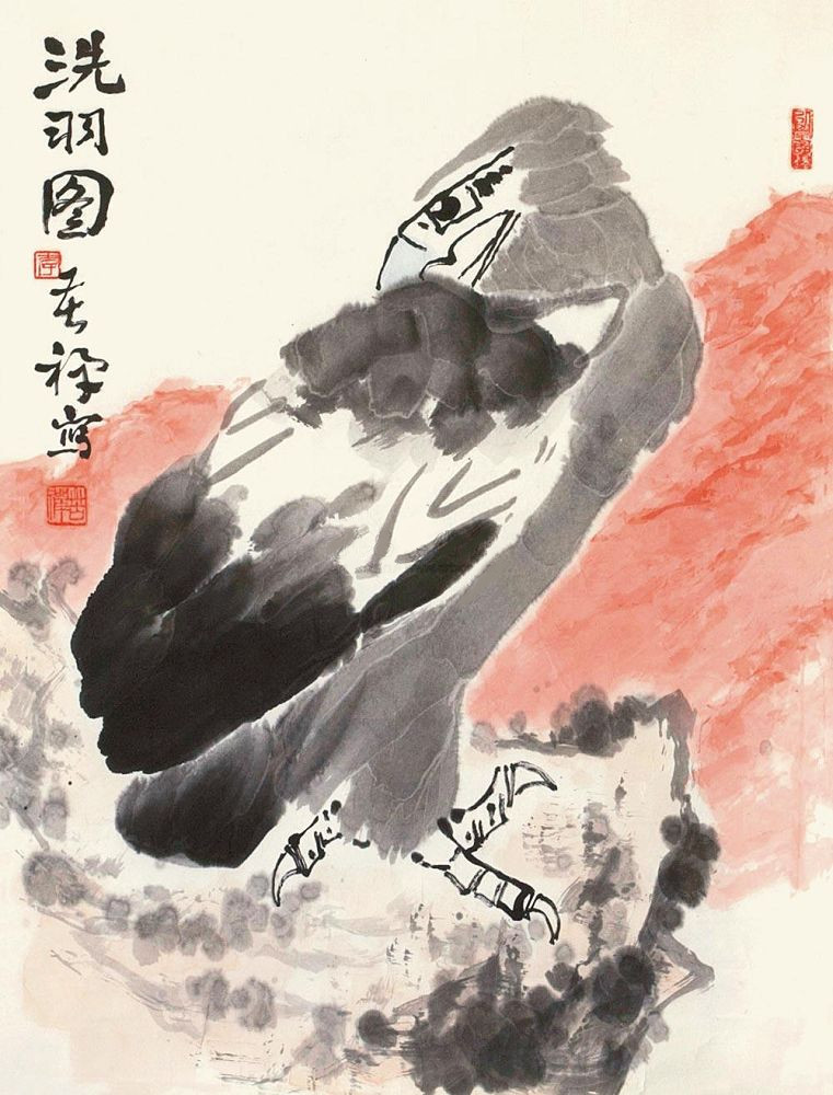 中国画坛近现代三位画鹰大师:潘天寿,李苦禅,朱祖国