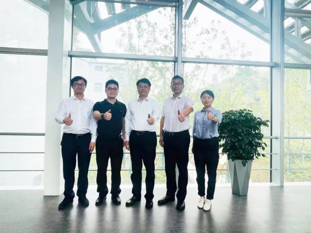 江宁区人大常委会主任高德臣(中)与林同棪国际中国公司回访团队合影