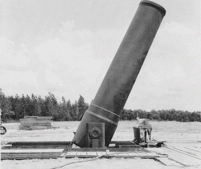 二战盟军准备的攻城大炮小戴维的口径比古斯塔夫巨炮还大