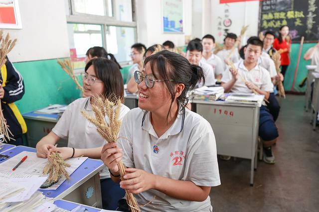 河北保定一中学,送麦子祝福高三学生高考丰收