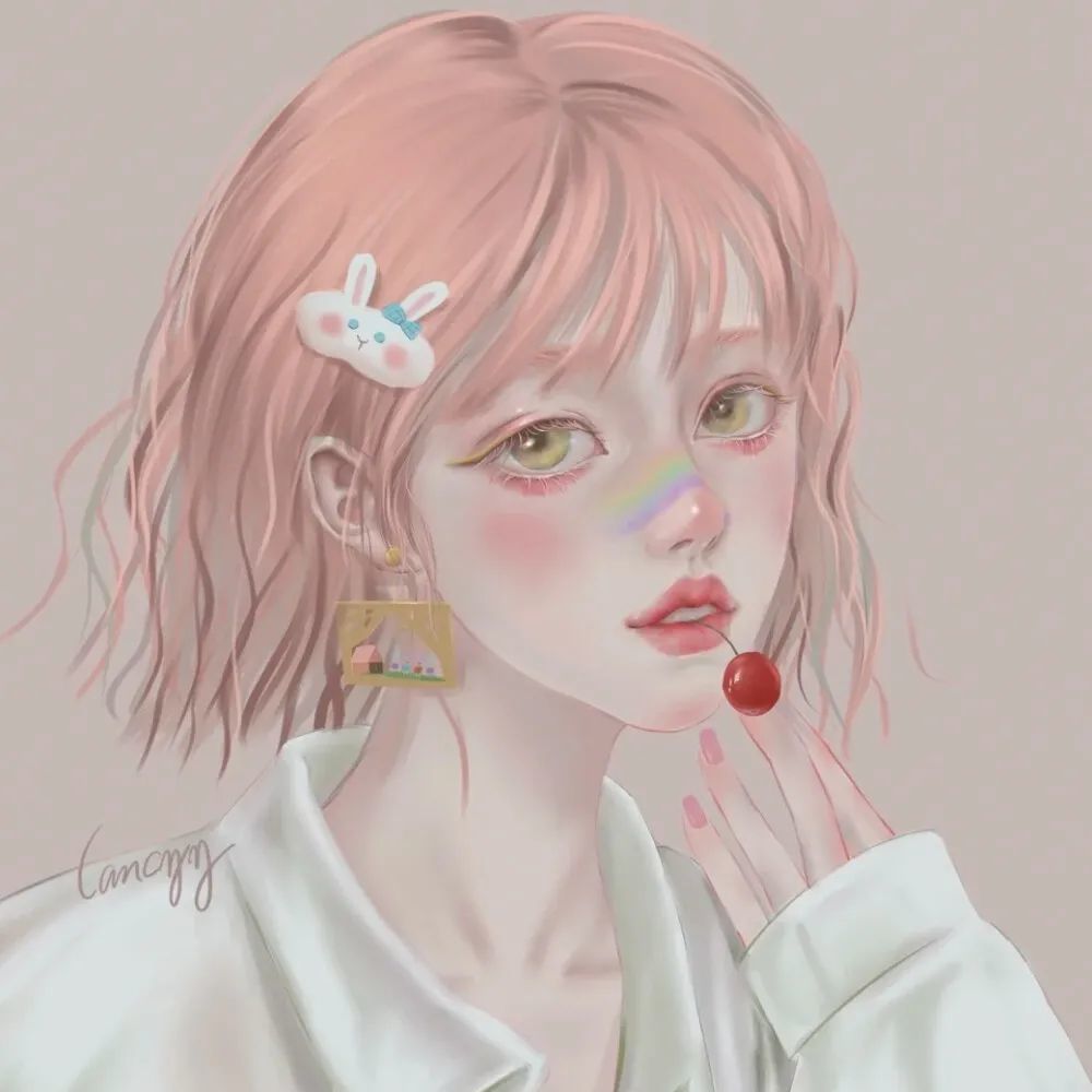 手绘女生头像|没人规定一朵花必须长成向日葵或玫瑰