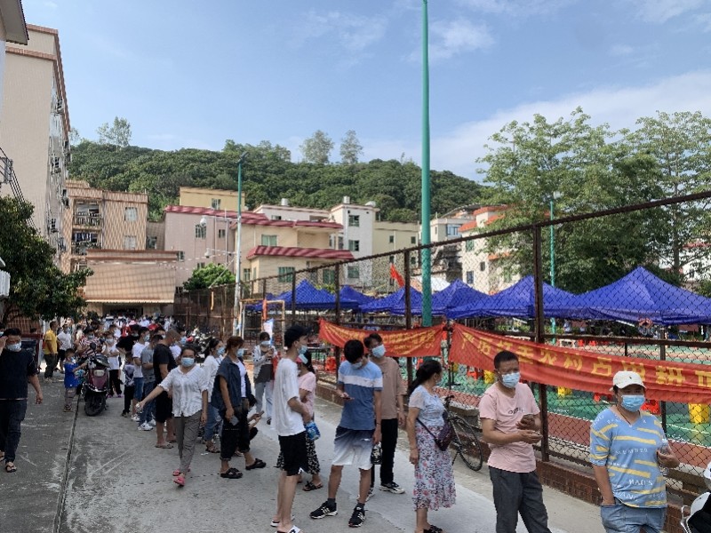 现场直击!南沙全区核酸检测有序开展