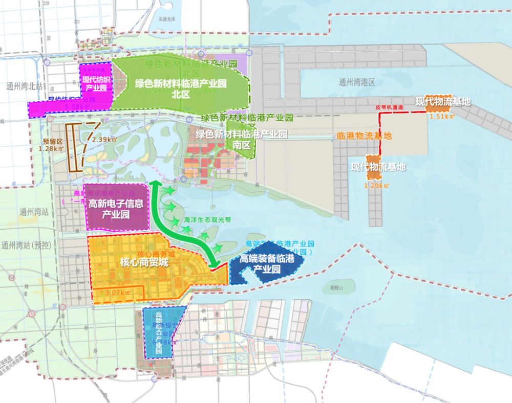 5平方公里)概念规划项目》,根据规划,合作区位于通州湾西南部,西起洋
