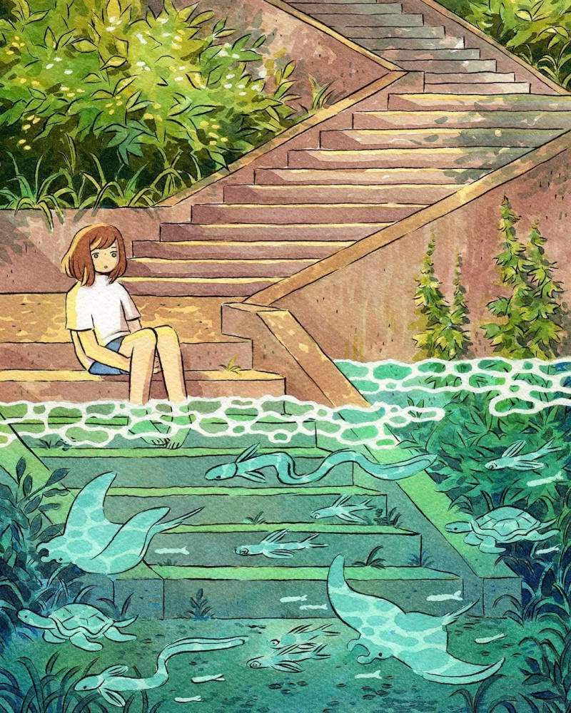 超治愈的手绘插画,看完心里暖暖的.