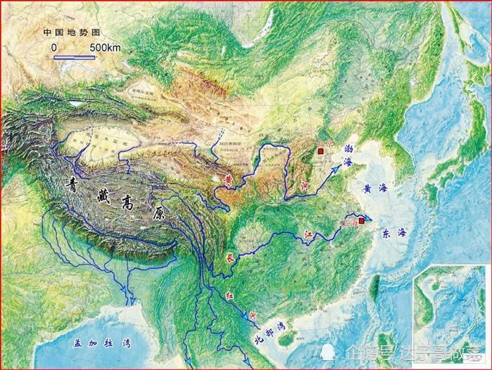 长江和黄河流域图