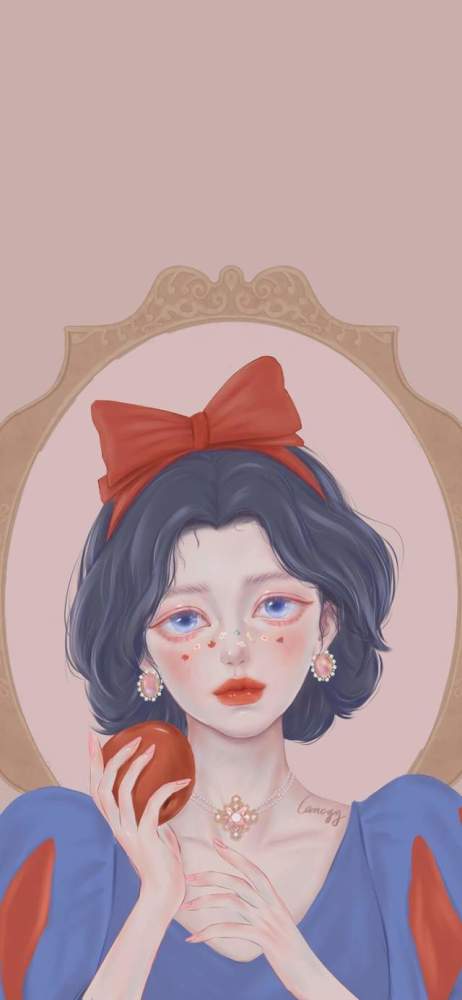 卡通动漫壁纸,迪士尼公主头像插画