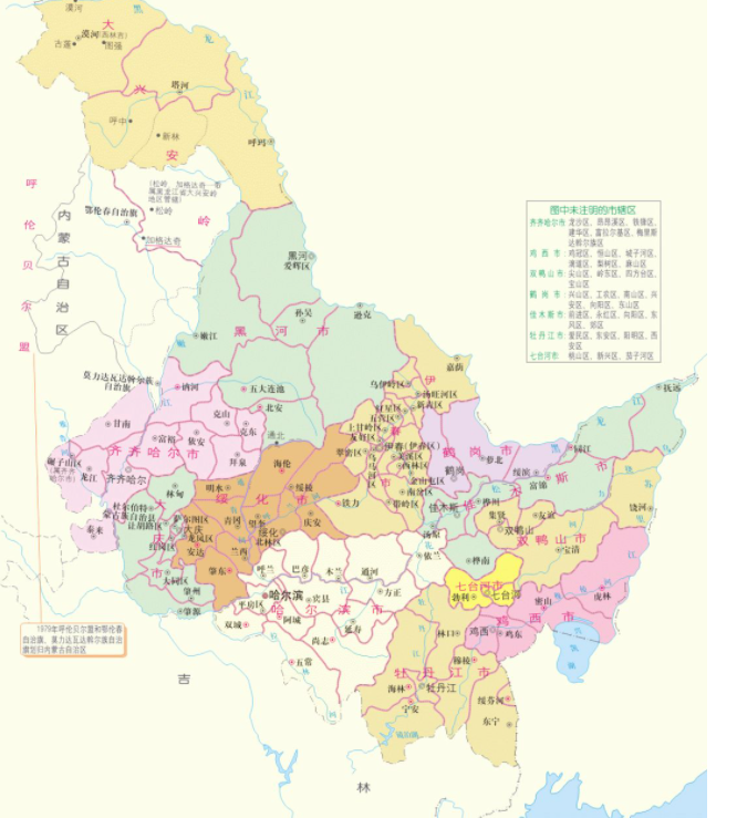 黑龙江省的区划调整,当年5个专区,如何分为12个地级市