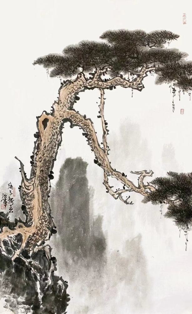 著名画家童治军松画集锦