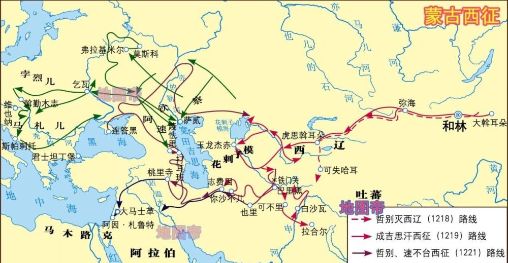 钓鱼城之战,蒙古帝国西征,元朝简史(11幅地图)