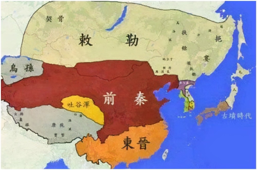 统一北方的前秦疆域达到了极盛,且国力昌盛,兵强马壮,整个东亚大陆只