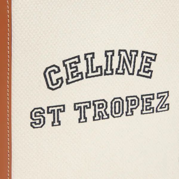 是celine一贯的简洁高级感,镂空字体的celine标识和"st tropez"印花