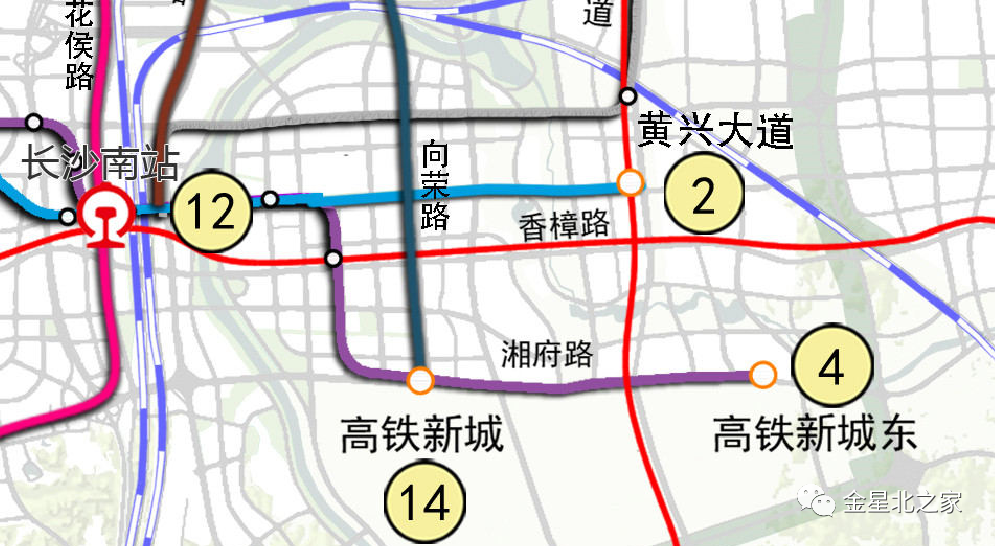 地铁4号线南延线规划设置:黄兴站,东四线站,黄兴镇站,宋公塘路站