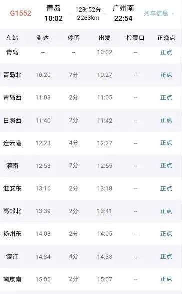 广州方向:本次调图在g278的基础上新增g1552车次,经由青连铁路,连镇